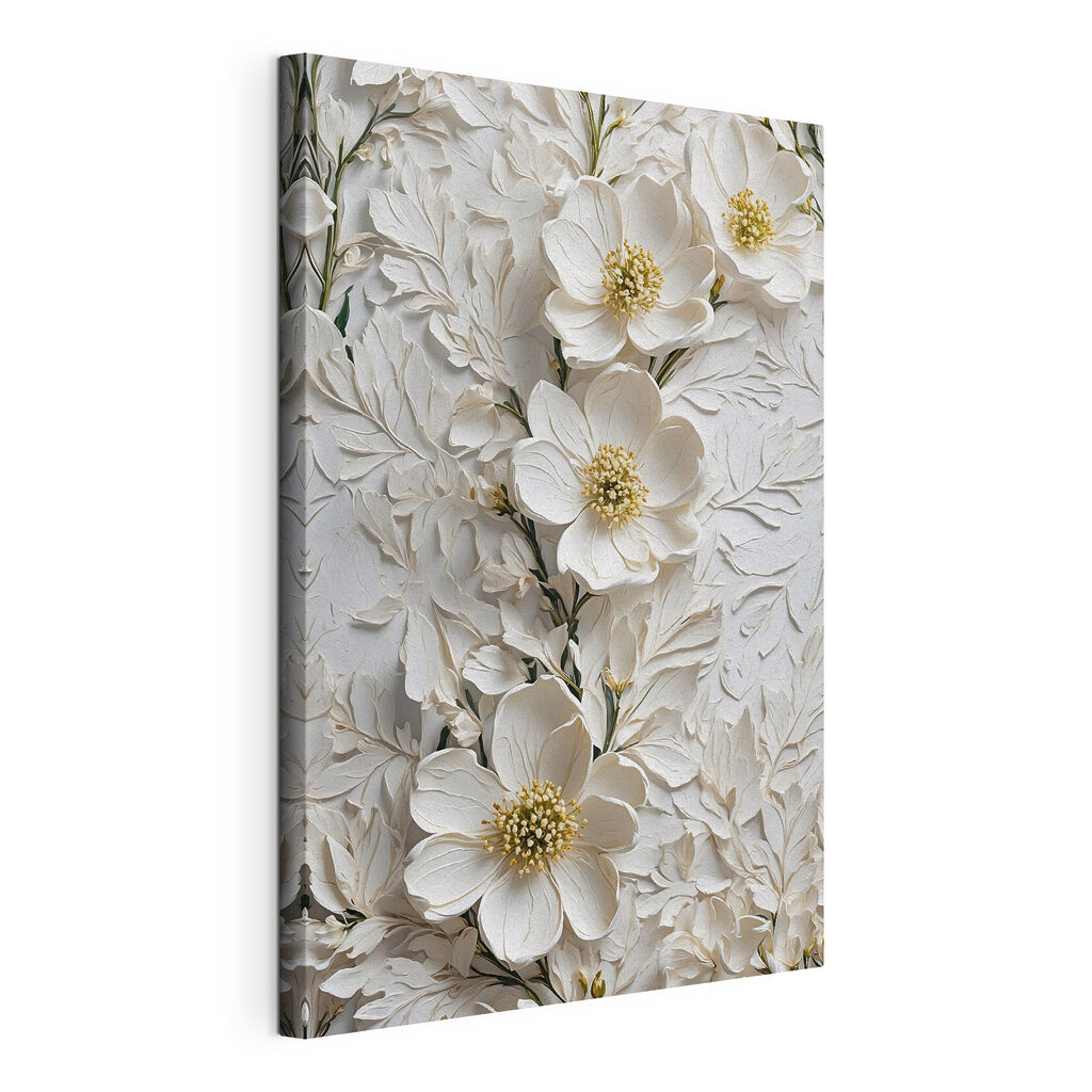 White flowers on a white surface
