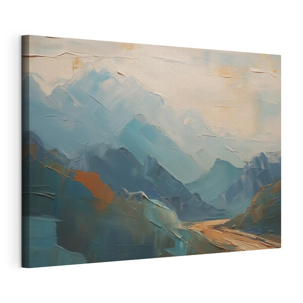 Canvas Schilderijen Schilderij van een bergketen