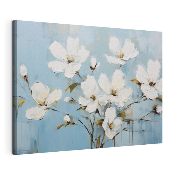 Schilderij van witte bloemen Canvas Schilderijen Schilderij van witte bloemen