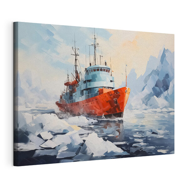 Schilderij van een schip in het water Canvas Schilderijen Schilderij van een schip in het water