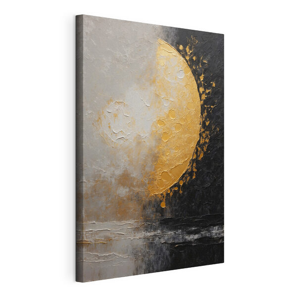 Schilderij van een maan en water Canvas Schilderijen Schilderij van een maan en water