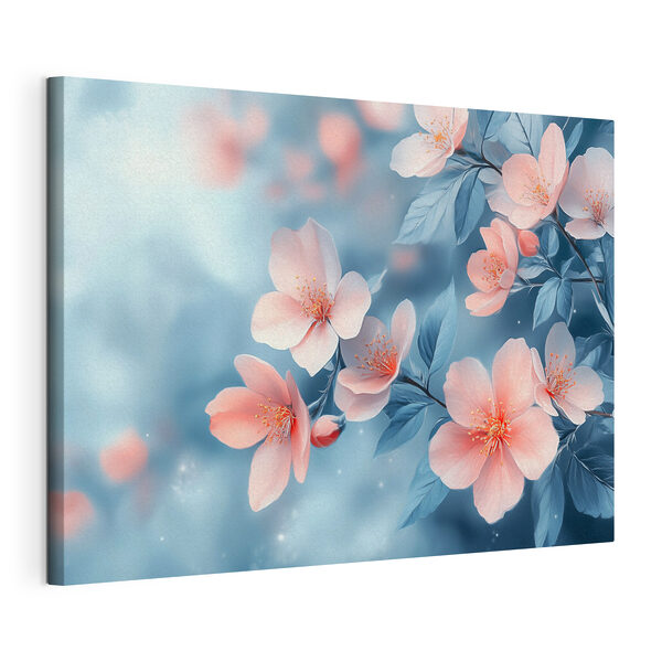 Delicate bloemen in zachte pasteltinten Canvas Schilderijen Delicate bloemen in zachte pasteltinten