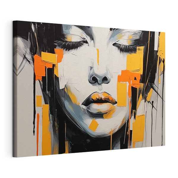 Canvas Schilderijen Schilderij van een vrouw’s gezicht