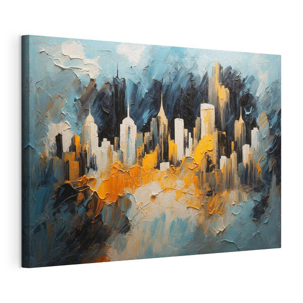 Schilderij van een stad Canvas Schilderijen Schilderij van een stad