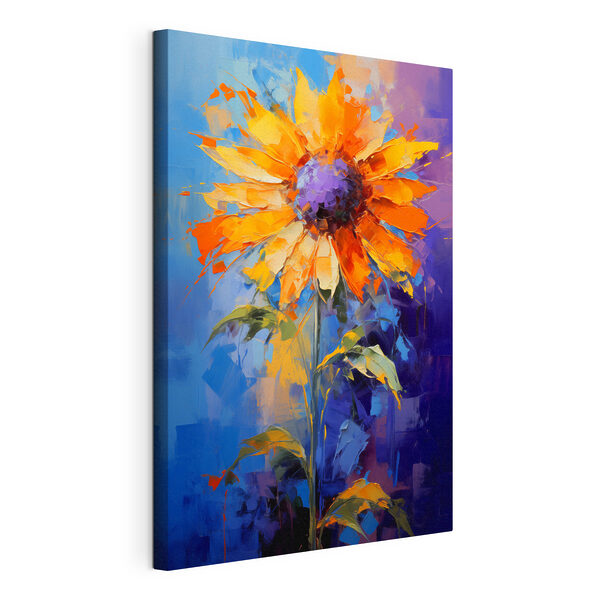 Schilderij van een zonnebloem Canvas Schilderijen Schilderij van een zonnebloem