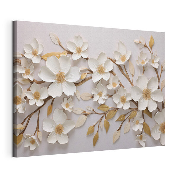 Elegante bloesems op een zachte achtergrond Canvas Schilderijen Elegante bloesems op een zachte achtergrond