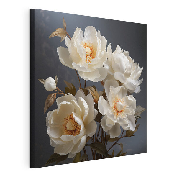 Canvas Schilderijen Boeket witte bloemen