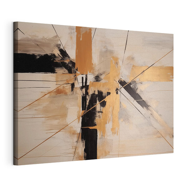 Abstracte lijnen in elegante harmonie Canvas Schilderijen Abstracte lijnen in elegante harmonie