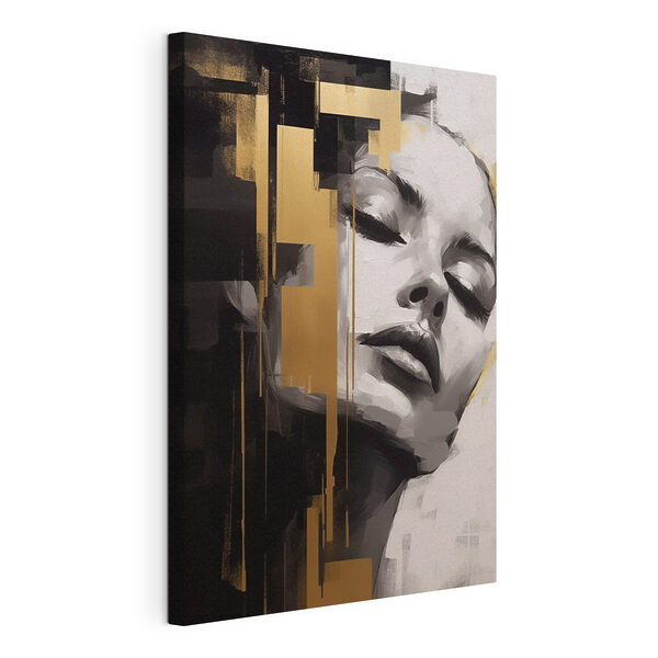 Schilderij van een vrouw’s gezicht Canvas Schilderijen Schilderij van een vrouw’s gezicht
