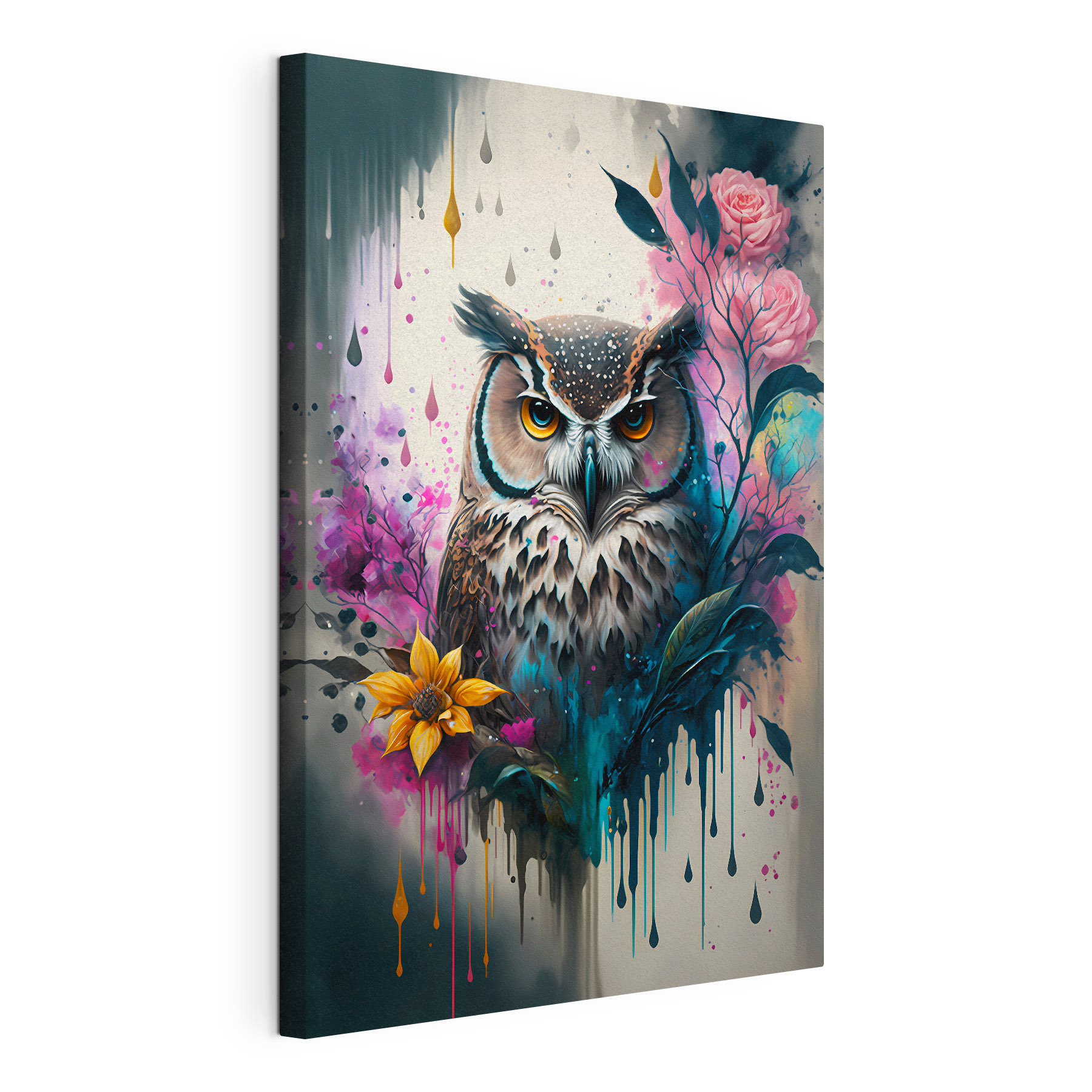 An owl with flowers An owl with flowers