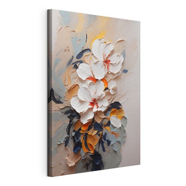 Canvas Schilderijen Canvas Schilderijen Een schilderij van bloemen op een muur (Artikelnummer: s37330)