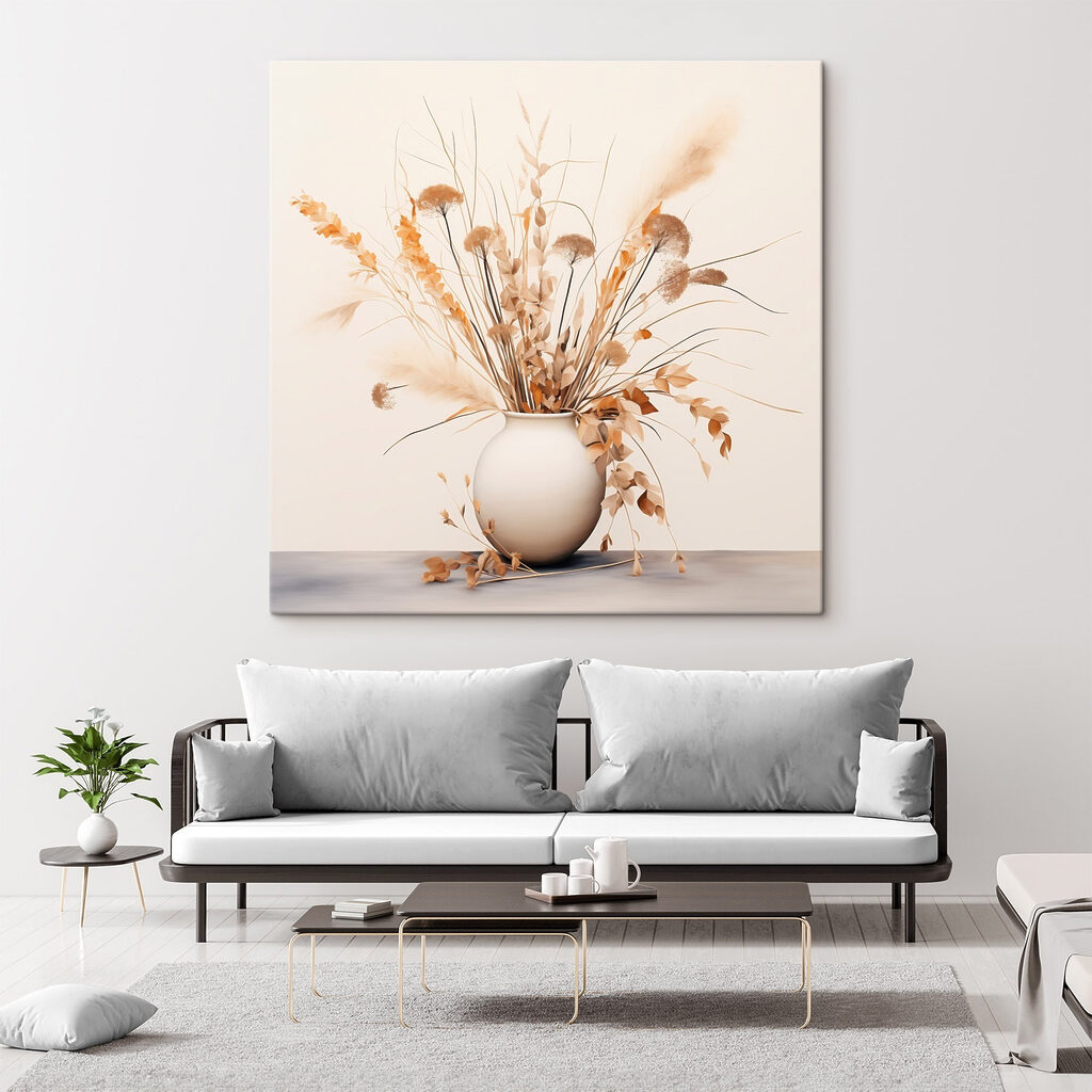 Vase with dried flowers