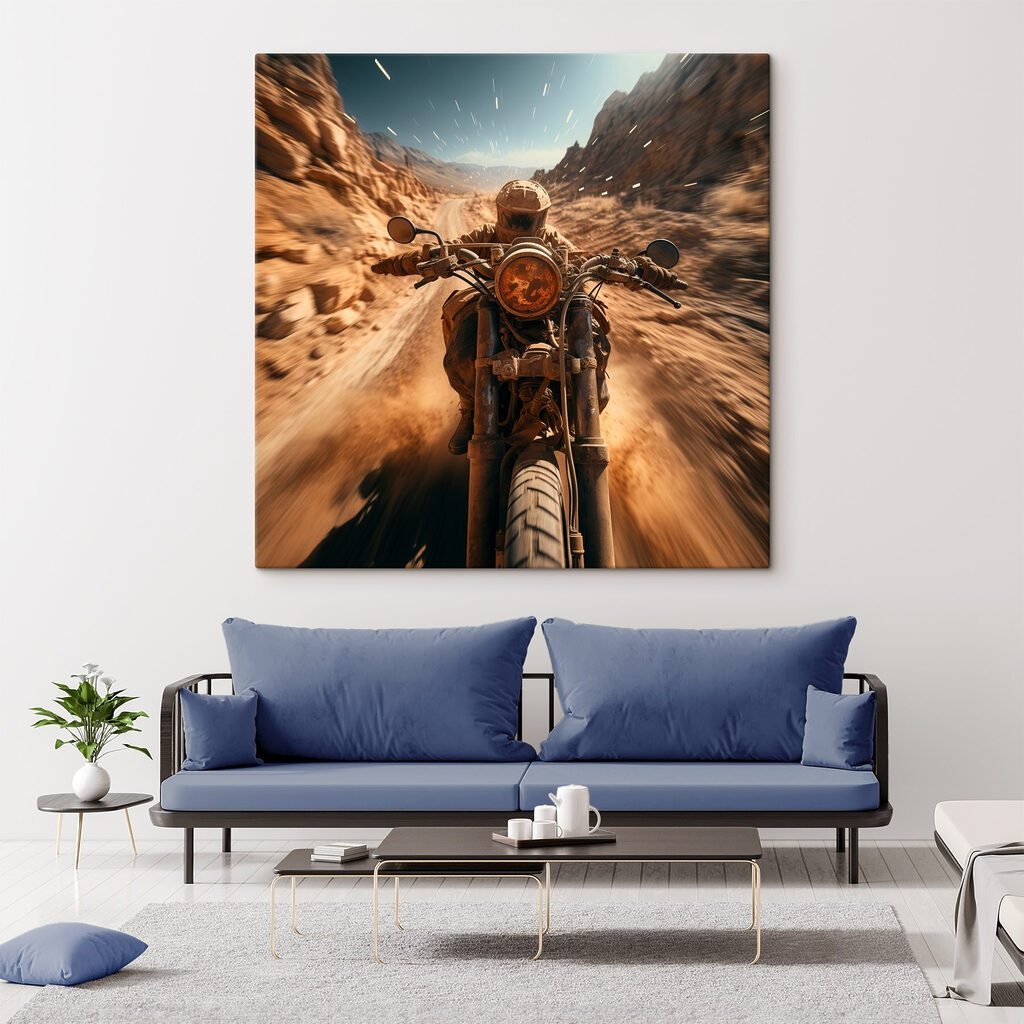 Person riding a motorcycle on a dirt road