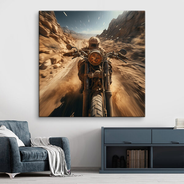Person riding a motorcycle on a dirt road