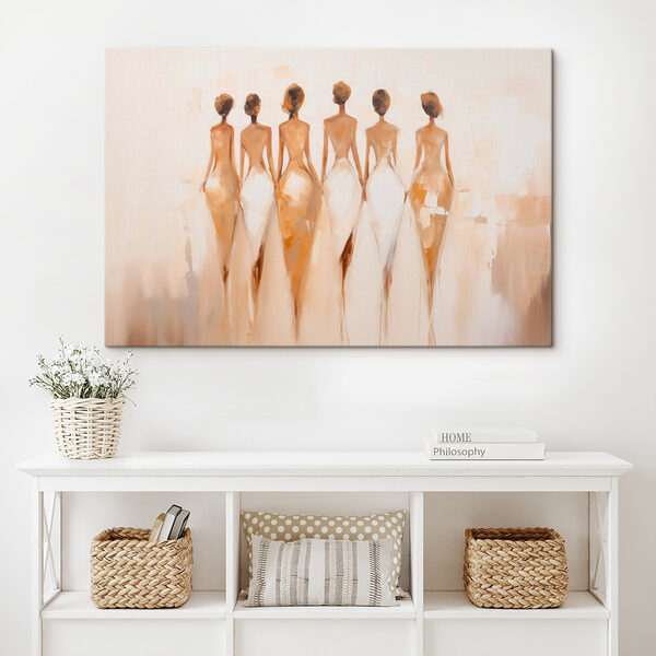 Painting of a group of women in white dresses