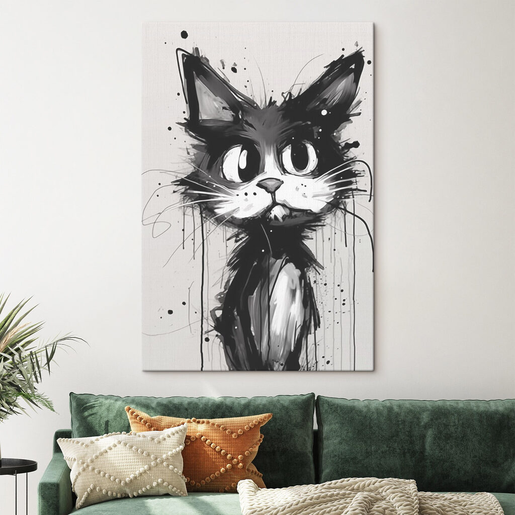 Cat with black paint Cat with black paint