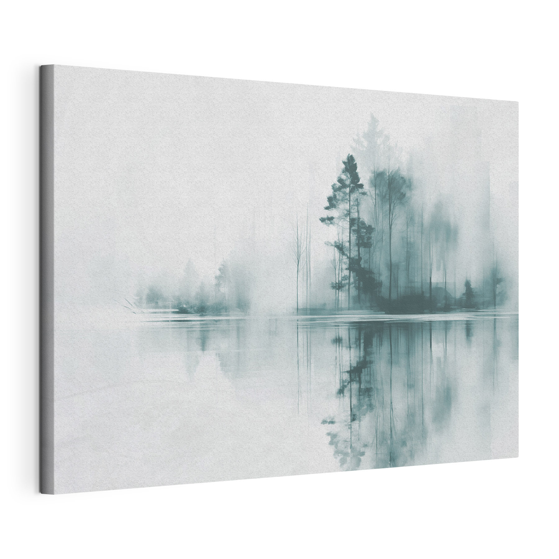 Body of water with trees and smoke Body of water with trees and smoke