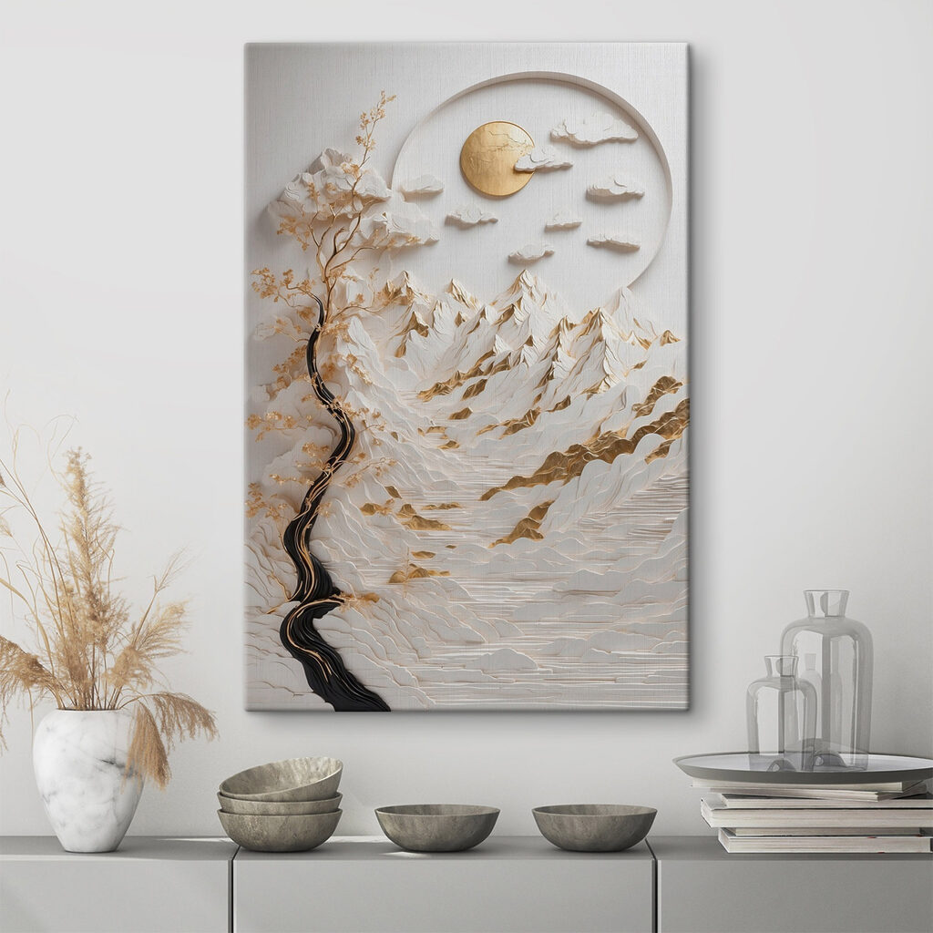 Serene landscape with flowing elements Serene landscape with flowing elements
