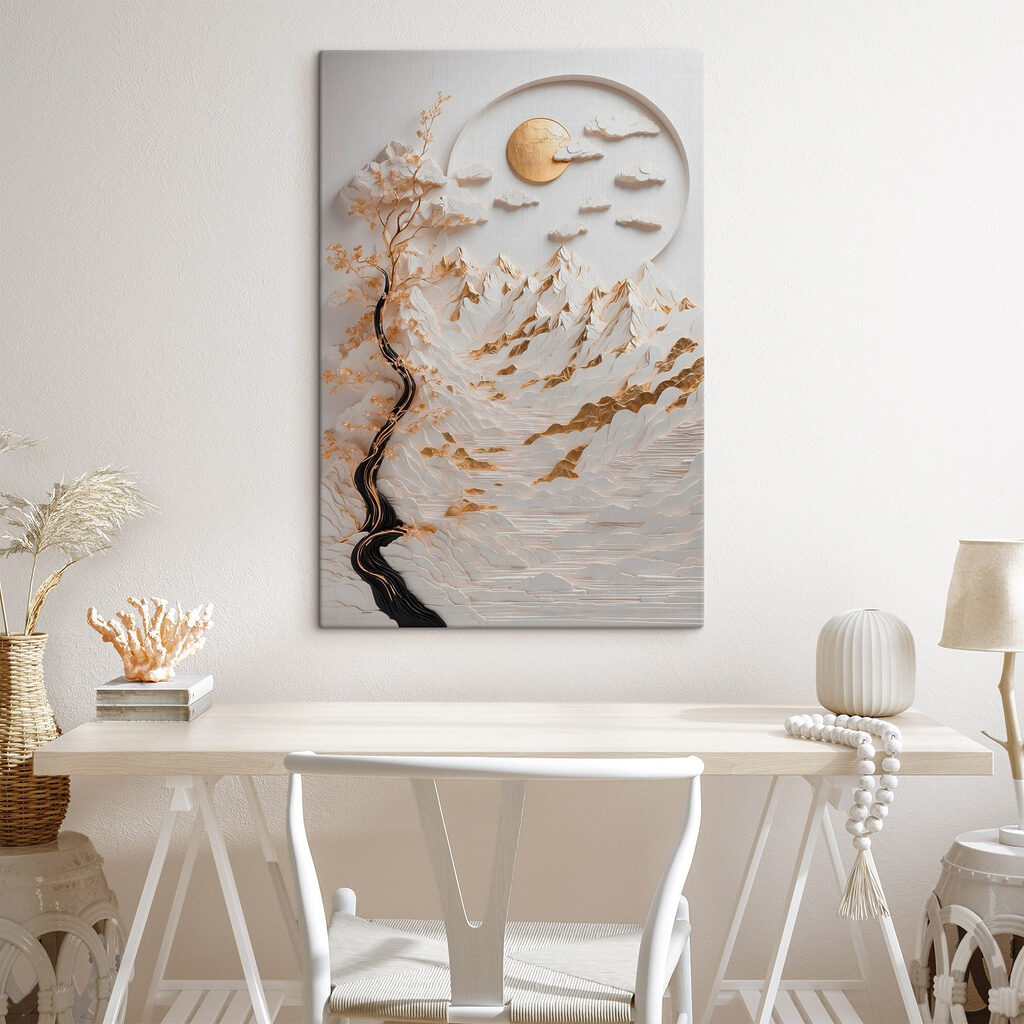 Serene landscape with flowing elements Serene landscape with flowing elements