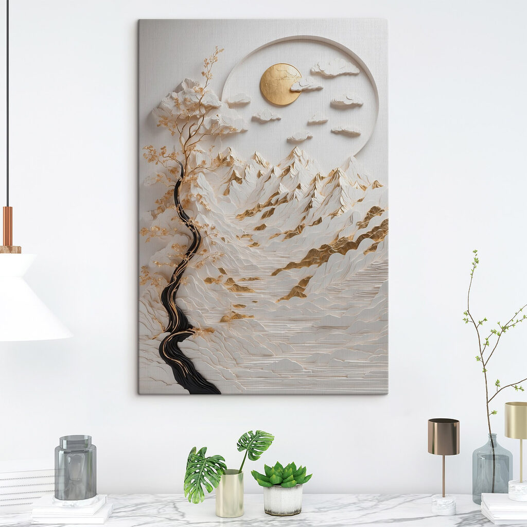 Serene landscape with flowing elements Serene landscape with flowing elements
