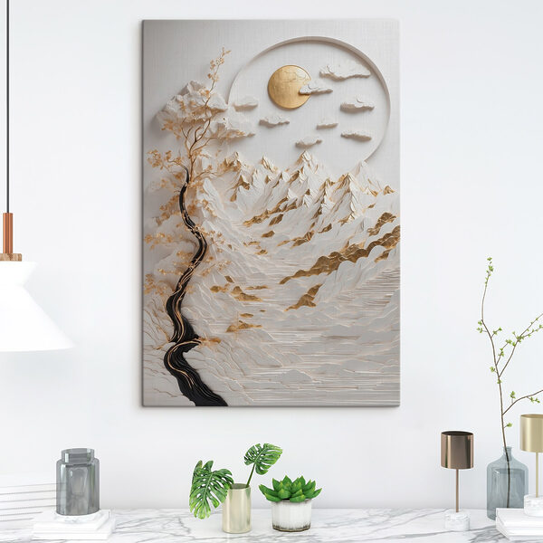 Serene landscape with flowing elements Serene landscape with flowing elements
