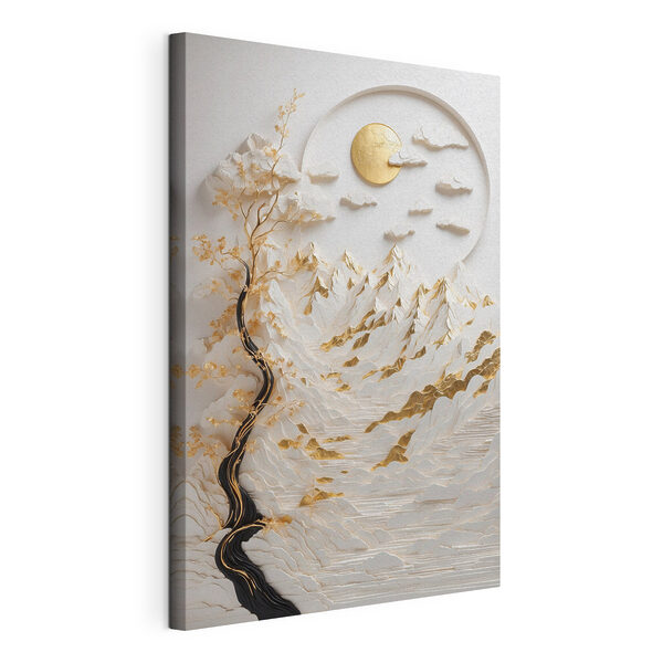 Canvas Schilderijen Rustgevend landschap met vloeiende elementen