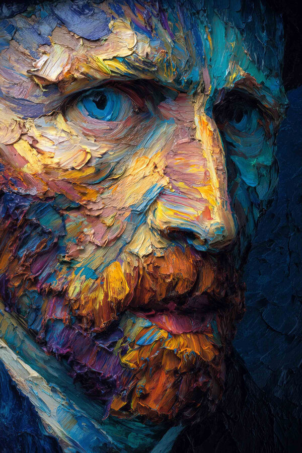 Painting of a man's face Painting of a man's face