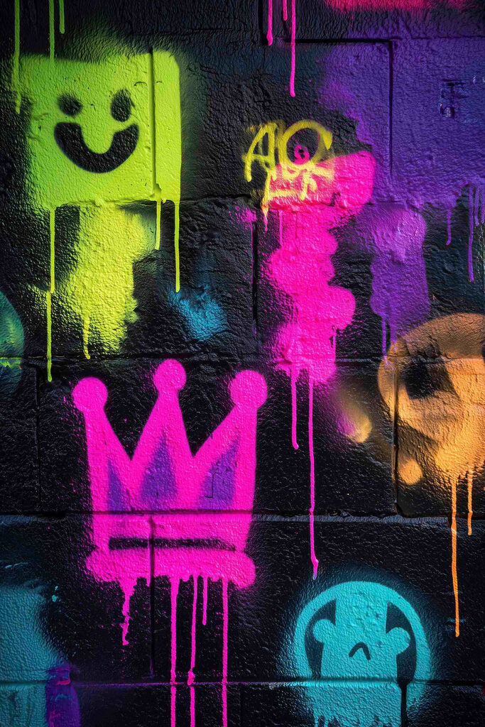 Wall with graffiti on it