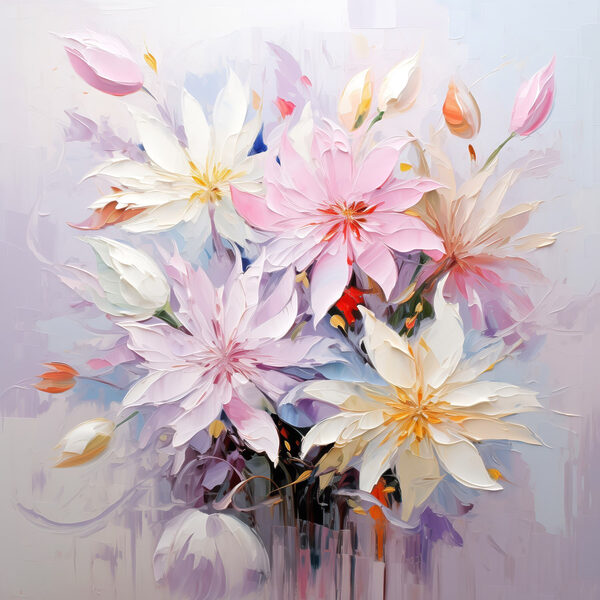 Painting of flowers on a white background