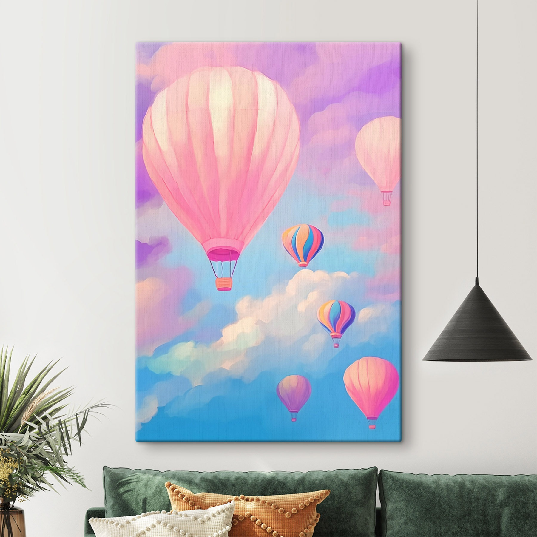 Group of hot air balloons in the sky