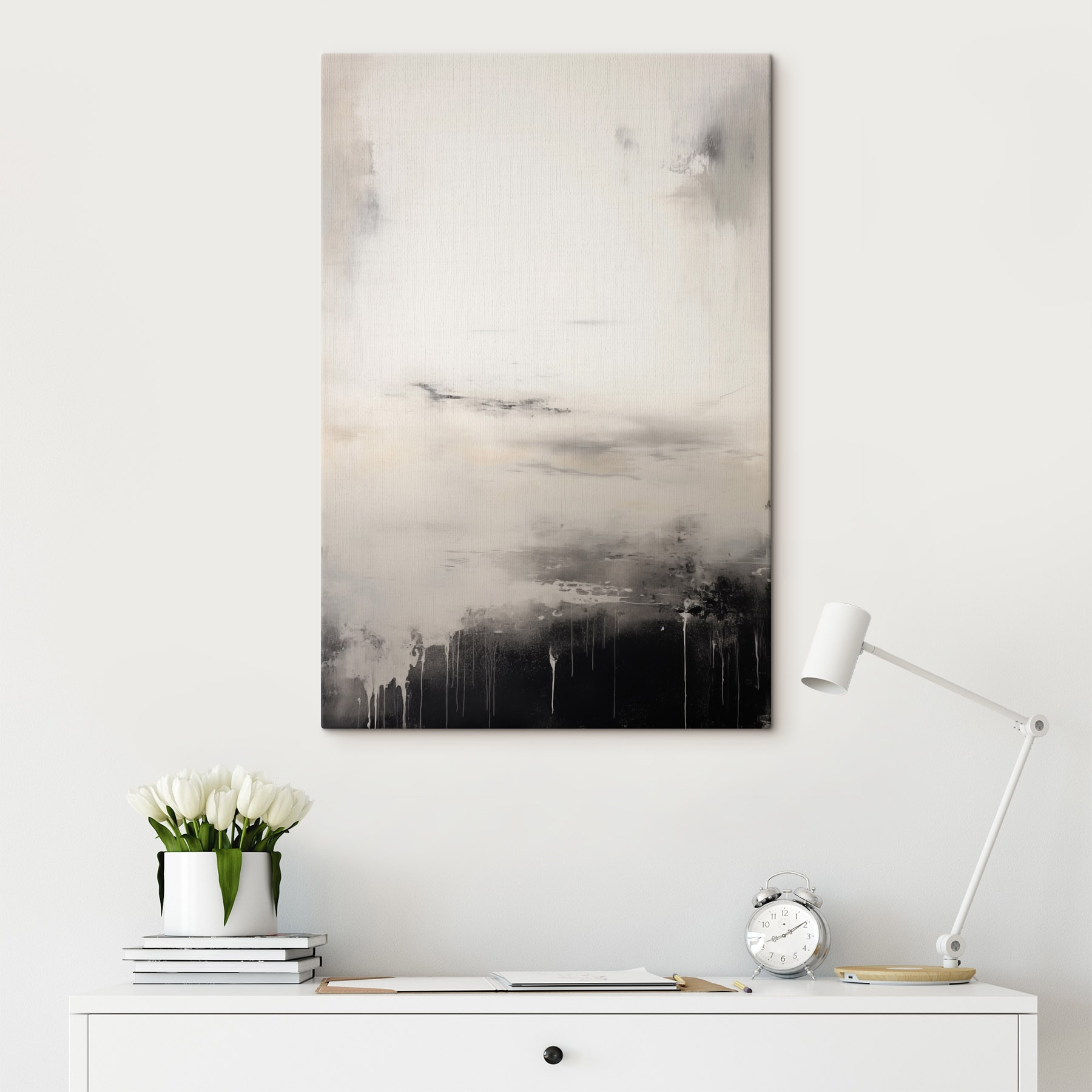 White and black painting