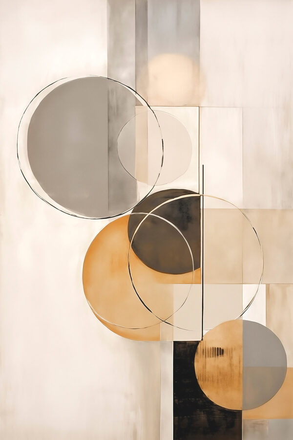 Art piece of art with circles and squares Art piece of art with circles and squares