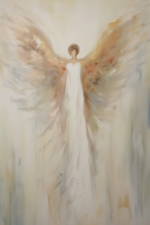 Painting of a person with wings