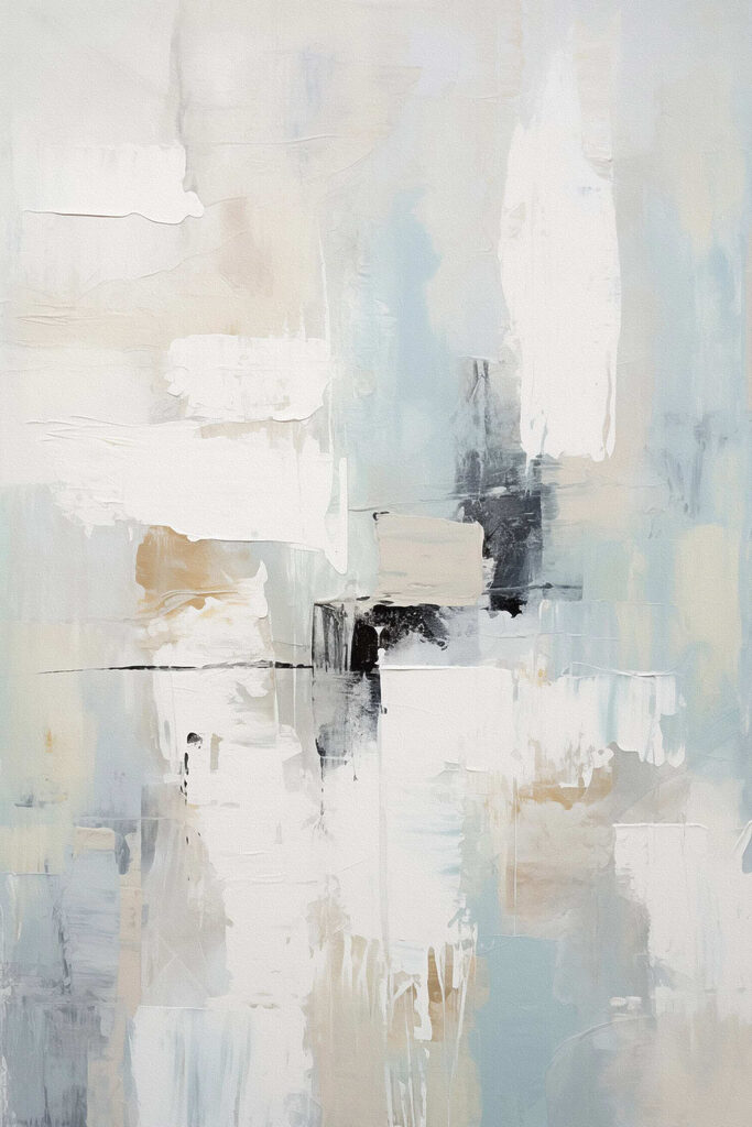 Painting of white and blue Painting of white and blue