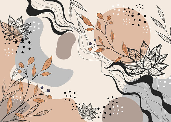 Drawing of flowers and leaves
