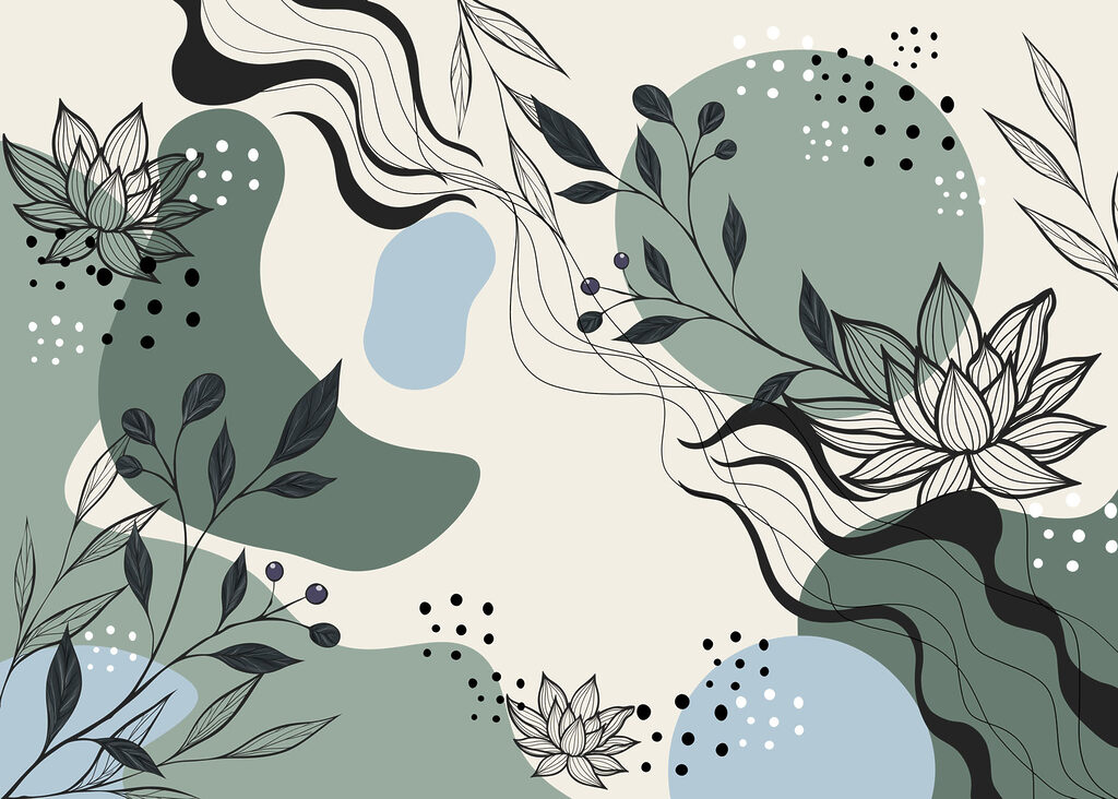 Drawing of flowers and leaves