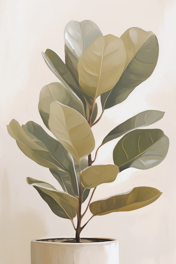 Fresh green leaves in a planter