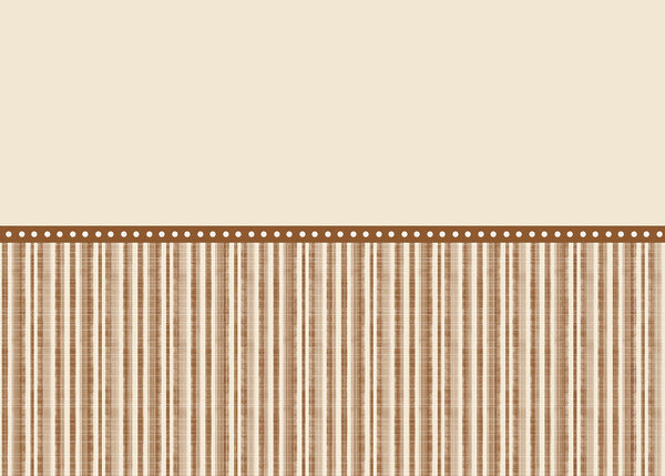 Strip of brown and white striped fabric