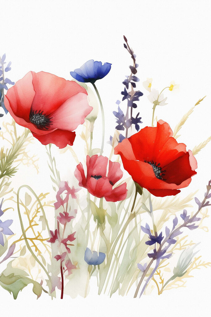 Watercolor painting of flowers