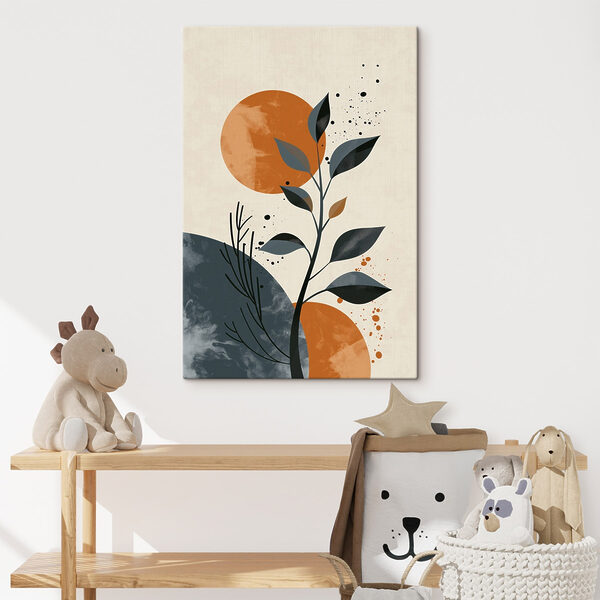 Plant with leaves and orange circles
