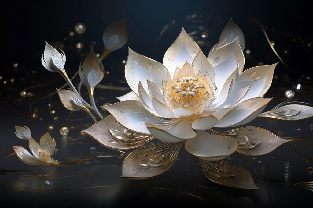 Elegant lotus blooms in soft light