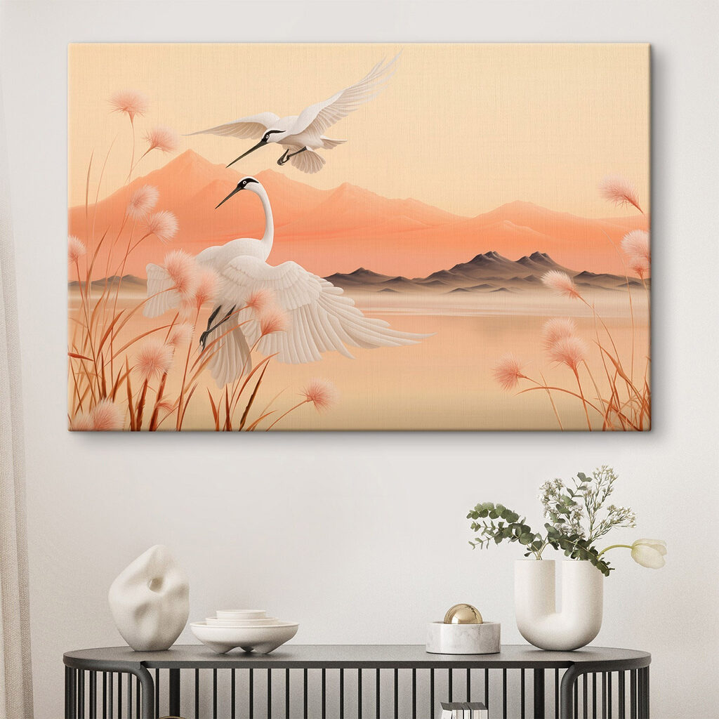 Birds flying over water