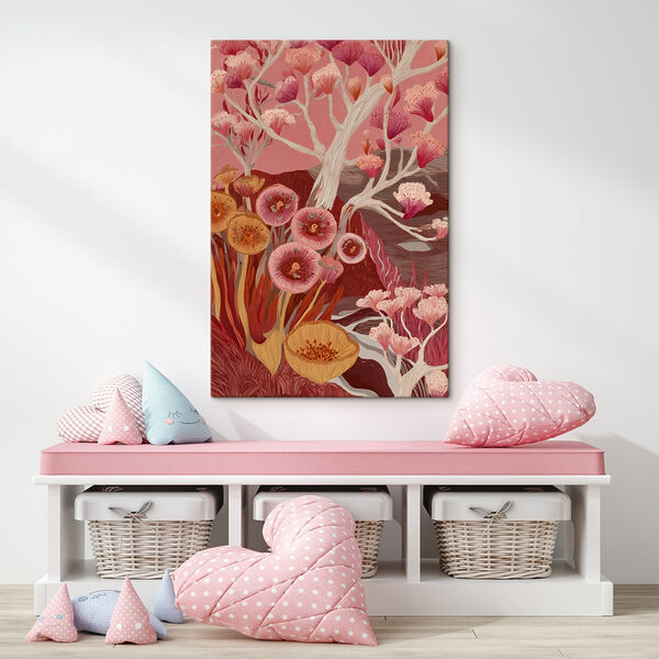 Painting of flowers and trees