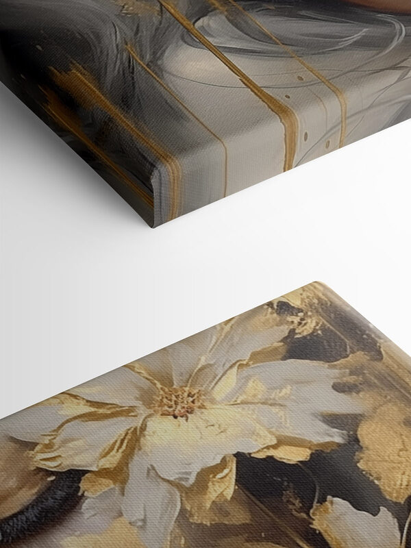 - Ethereal beauty with floral accents
