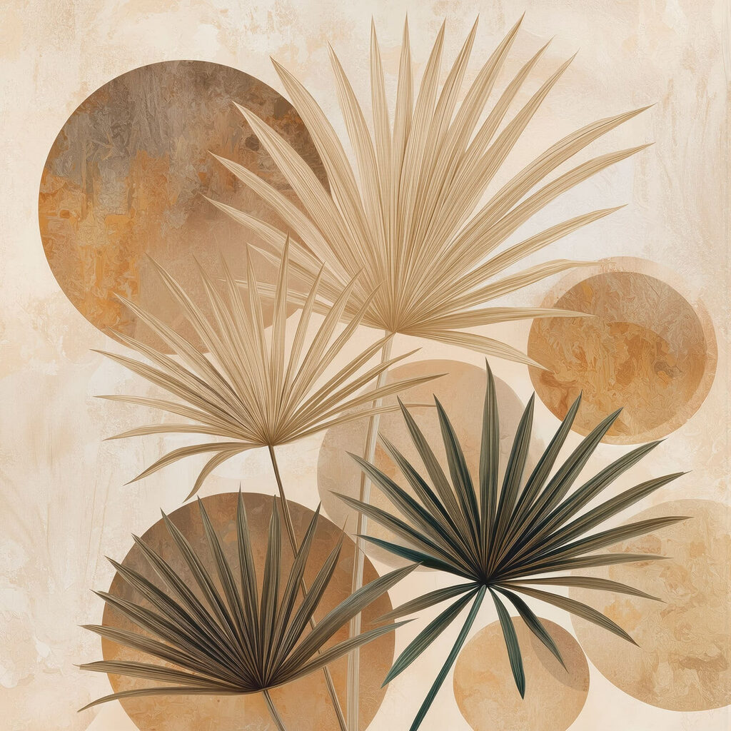 Group of leaves with circles and dots Group of leaves with circles and dots