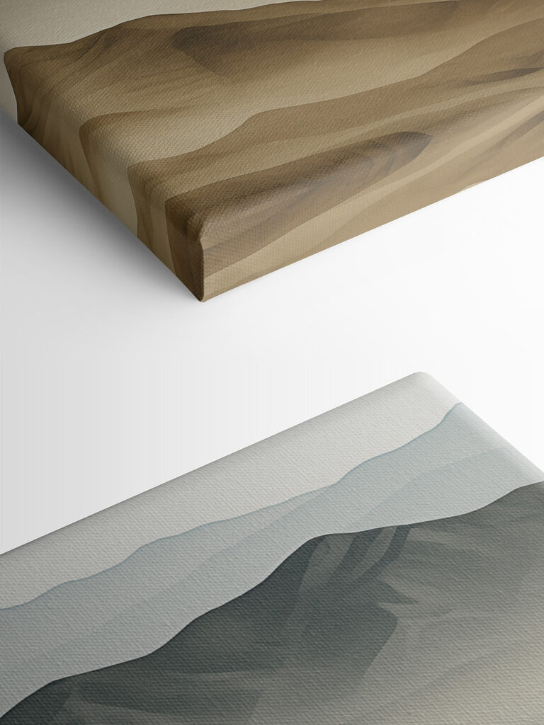 Landscape of mountains and fog