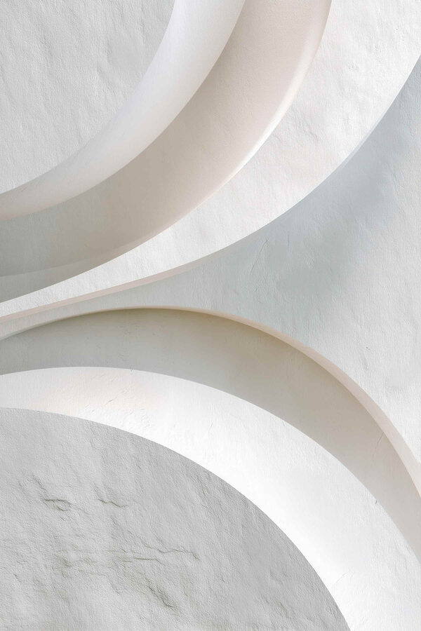 White wall with curved lines