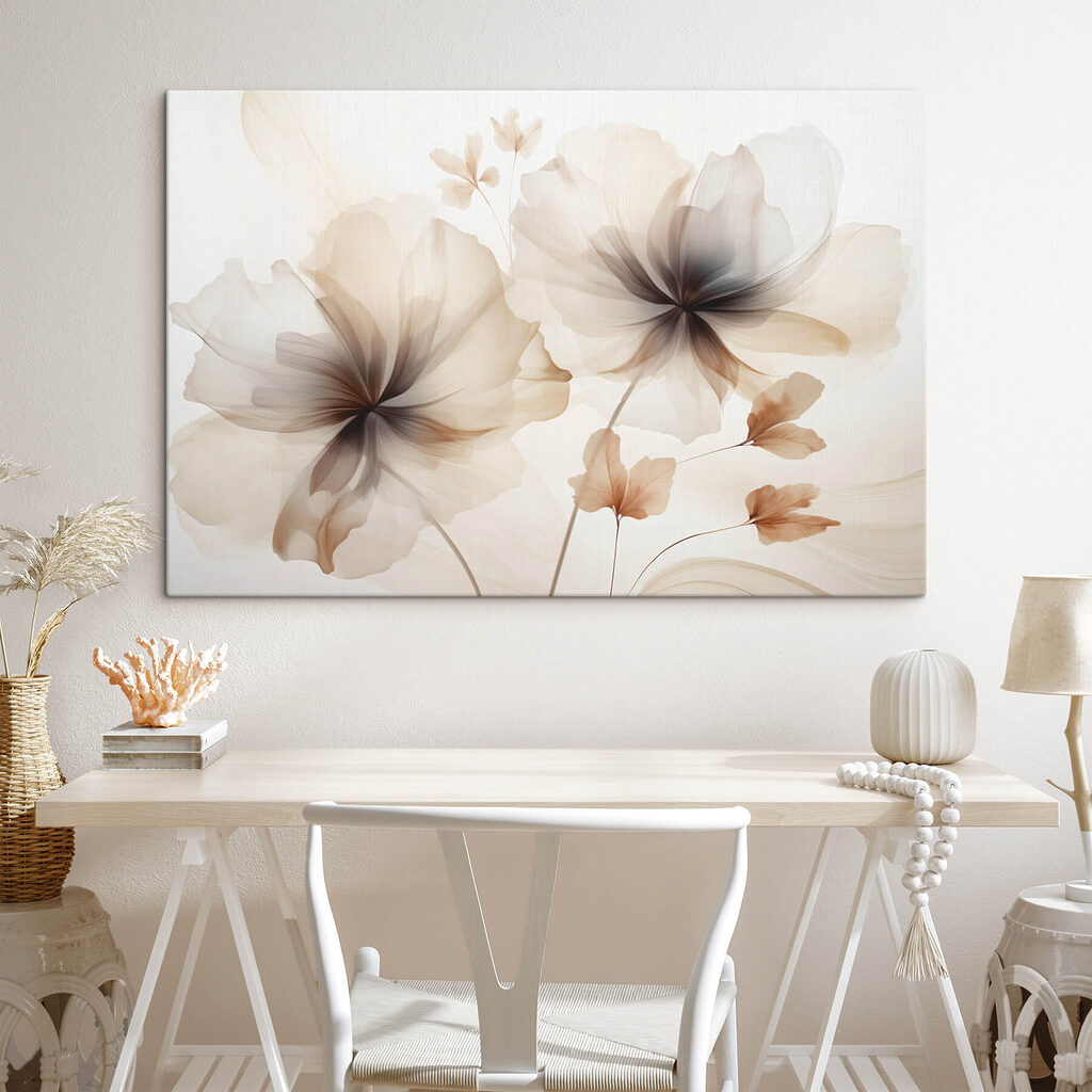 Soft, delicate flowers in warm hues