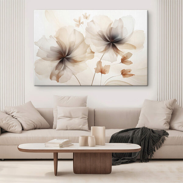 Soft, delicate flowers in warm hues