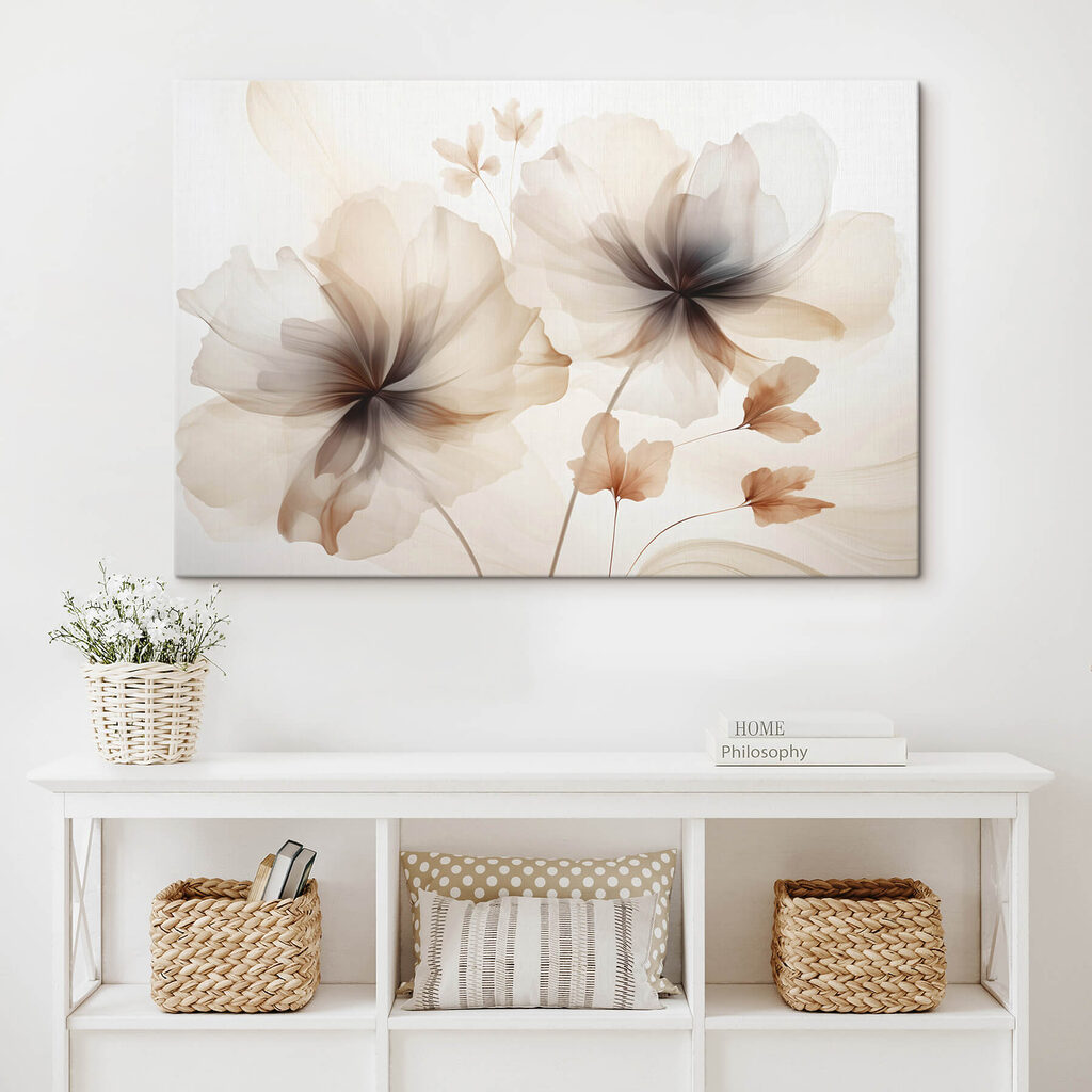 Soft, delicate flowers in warm hues